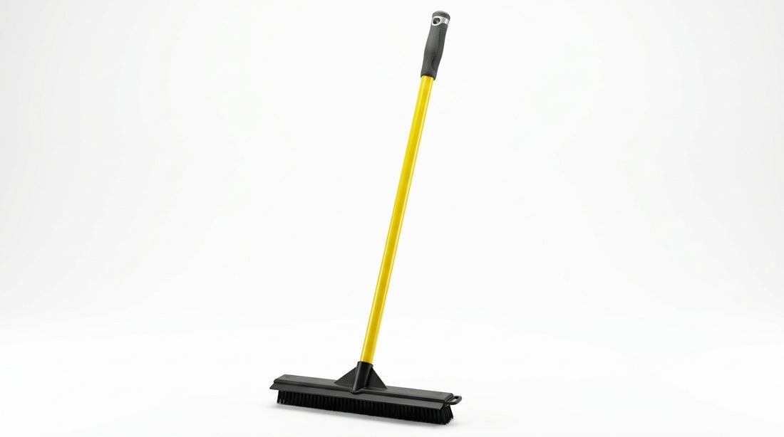 Rubber Bristle Pet Hair Broom with Squeegee Edge