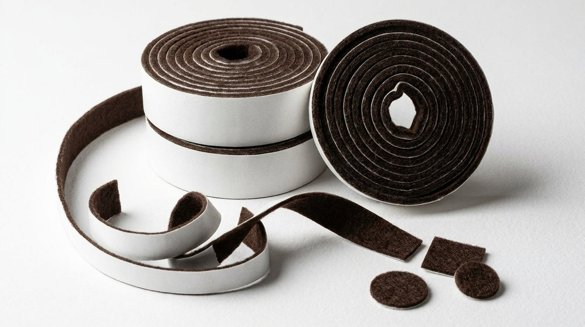 Adhesive Felt Pad Roll, Cut-to-Size (1in x 60in)