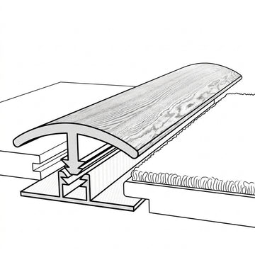 Aluminum Reducer Transition Strip, Tile-to-Wood