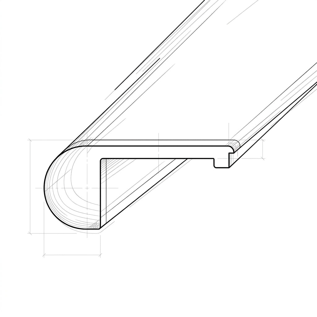Vinyl-Wrapped Stair Nose for LVP Flooring