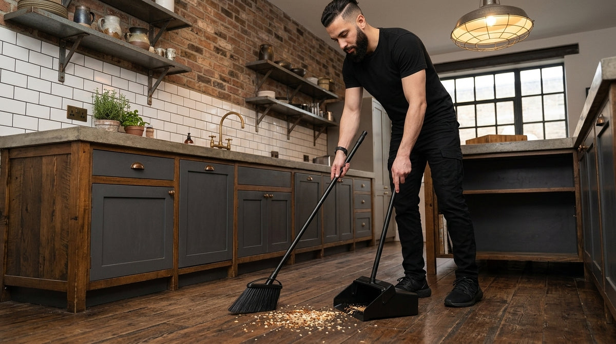 Upright Broom & Dustpan Combo Set